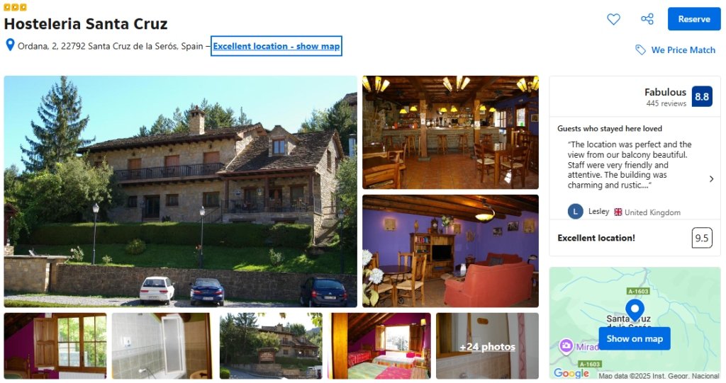 Hosteleria Santa Cruz near to the Protected landscape of San Juan de la Peña and Monte Oroel