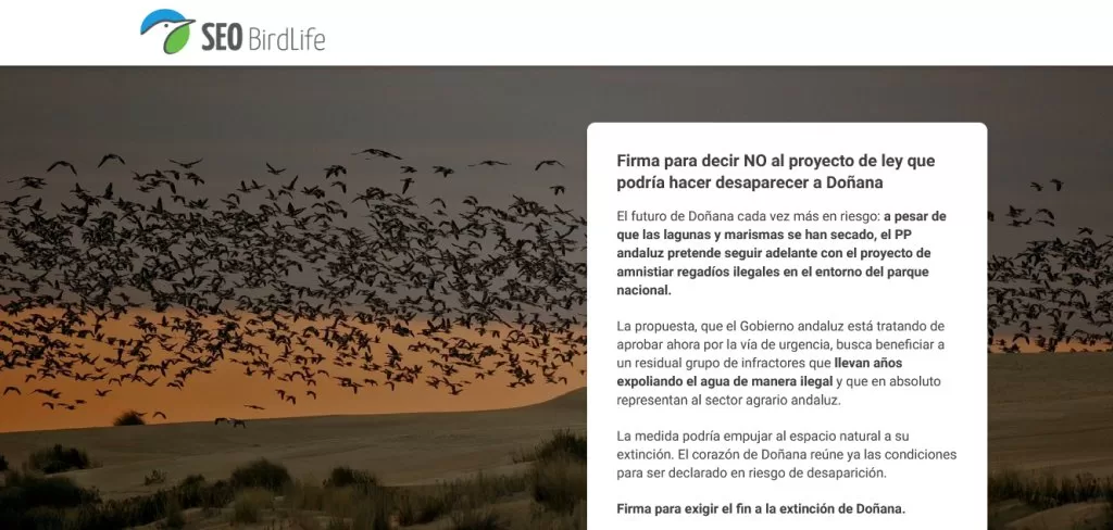 Save Doñana from legalised (illegal) water extraction!